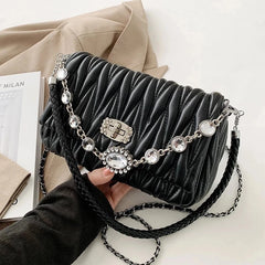 Diamond Small Crossbody Messenger Bag Chain Purses Handbags