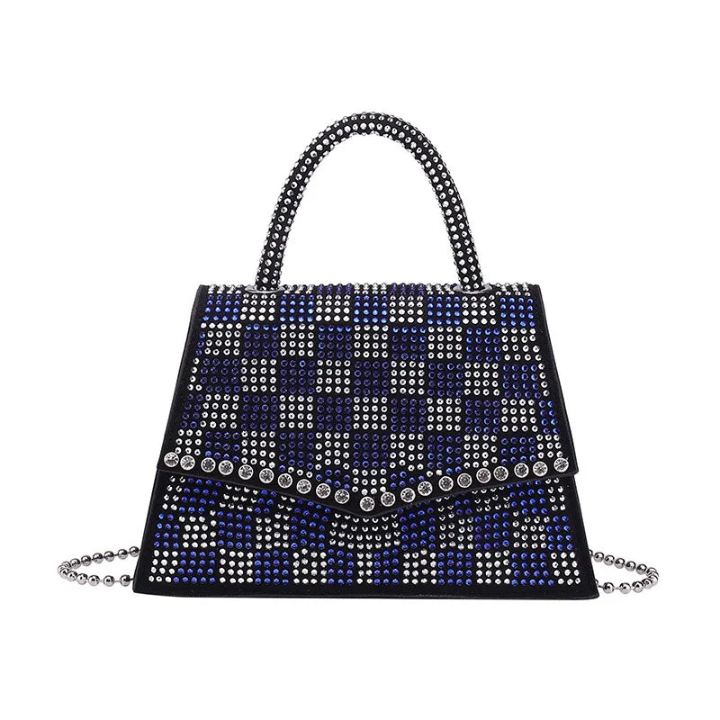 Diamond Small Tote Bag Leather Crossbody Chain Shoulder Bag