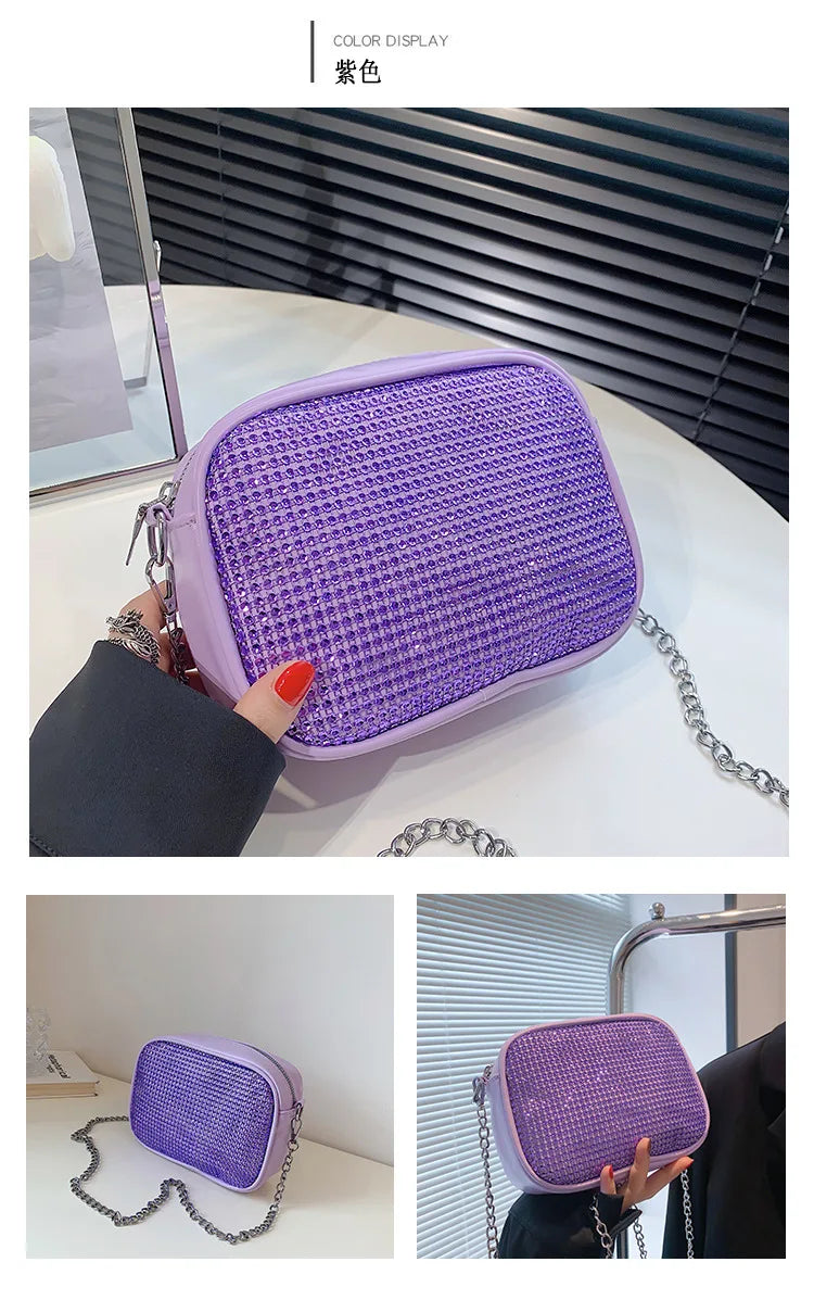 Diamond Women Bag Casual Chain Female Messenger Shoulder Bags Handbags