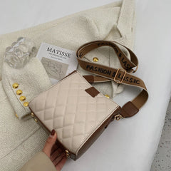 Diamond Grid Women's Shoulder Bag High-Quality PU Leather Crossbody Bag