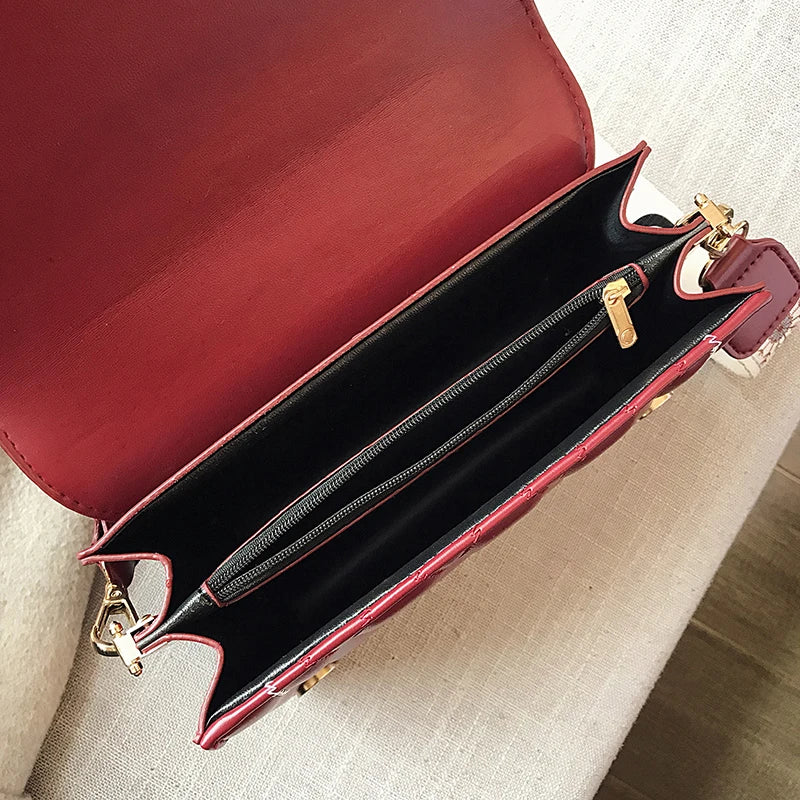 Diamond Shape Women's Shoulder Bag PU Ladies Messenger Bag