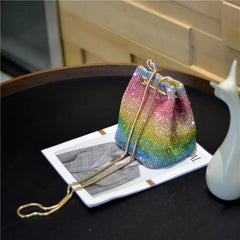 Sweet Style Rhinestone Bucket Bag Mini Handbag