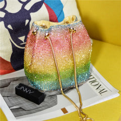 Sweet Style Rhinestone Bucket Bag Mini Handbag