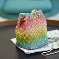 Sweet Style Rhinestone Bucket Bag Mini Handbag