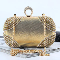 Diamonds Inlay Evening Clutch Bags Women Diamod Ring Handbags