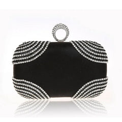 Diamonds Inlay Evening Clutch Bags Women Diamod Ring Handbags