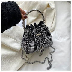 Diamonds Tassel Evening Clutch Bag Rhinestone Shoulder Bag Crystal Bucket Bags