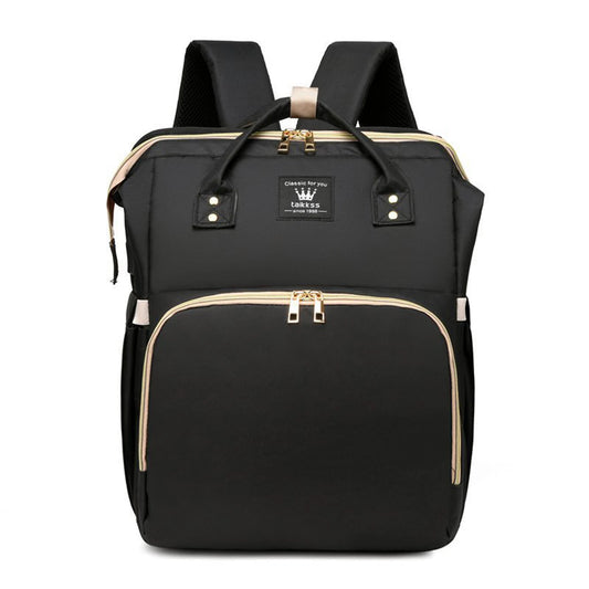 Diaper Bag Backpack with Bassinet Folding Crib, Large Capacity Mummy Bag