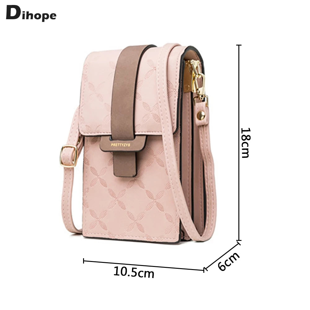 Plaid Print Messenger Bags Small Crossbody PU Leather Shoulder Bag