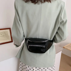 Women's Spring Waist Shoulder Bags Phone Pouch Soild Leather Be