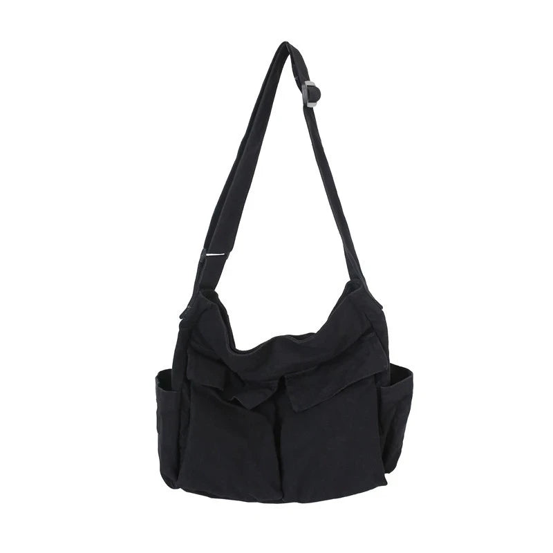 Canvas Messenger Bag For Women School Shoulder Bag Large Capacity Female Bag