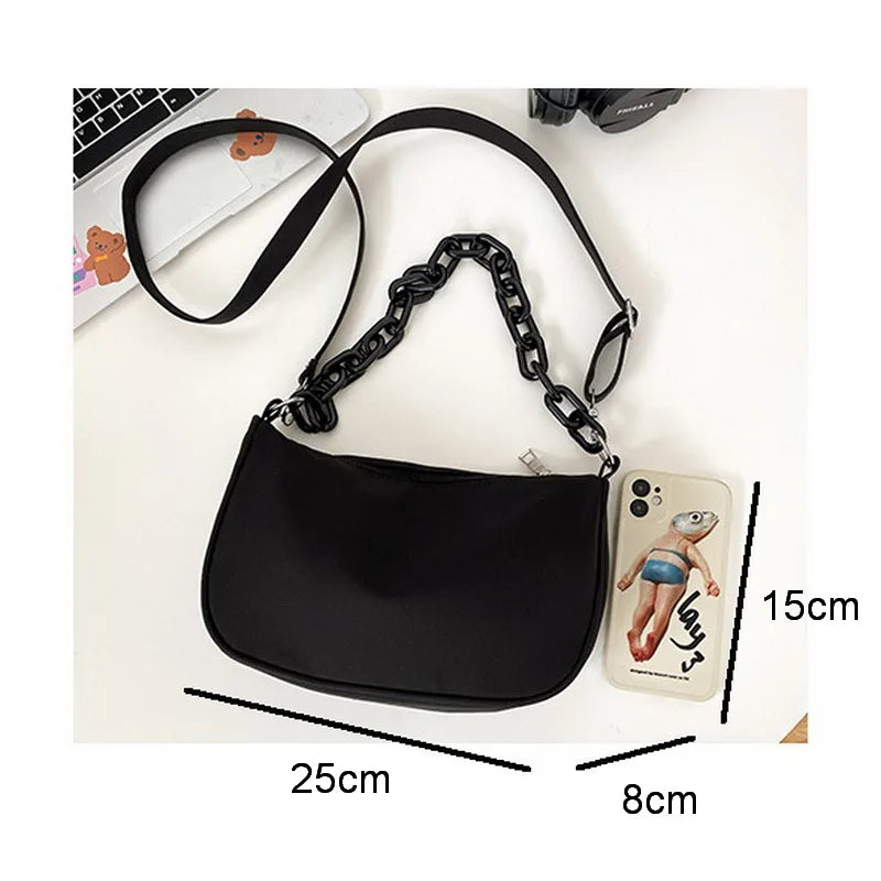 Nylon Crossbody Bag Chain Female Shoulder Handbag