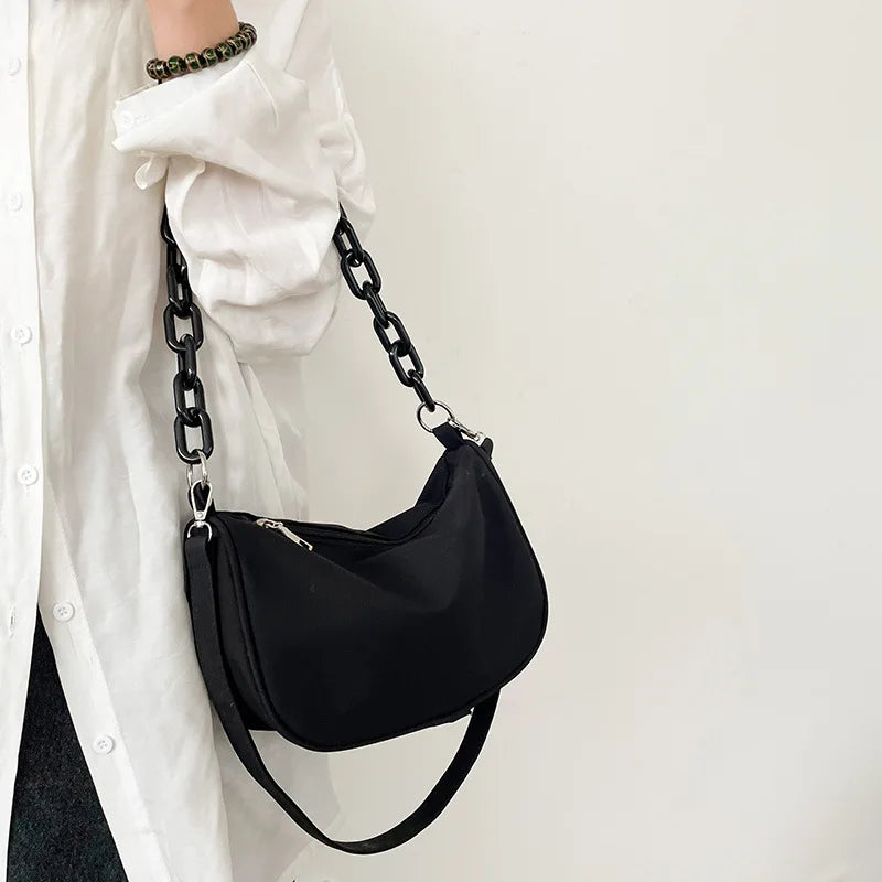 Nylon Crossbody Bag Chain Female Shoulder Handbag