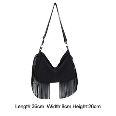 Casual Women Crossbody Bag Tassel Shoulder Messenger Bags Hobo Canvas Bag