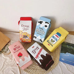 Cartoon Print Ladies Crossbody Bags Milk Box Women Shoulder Bags