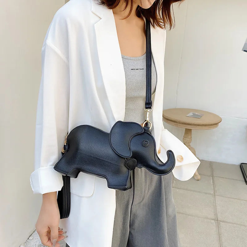Elephant Crossbody Bag Women Shoulder PU Leather Cluthes Phone Cartoon Animal