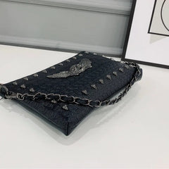 Skull Messenger Bag Chain Shoulder Bag PU Leather Handbags