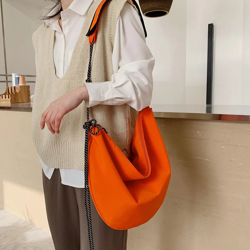 Japanese Style Nylon Women Messenger Bag Drawstring Shoulder Bag