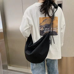 Japanese Style Nylon Women Messenger Bag Drawstring Shoulder Bag