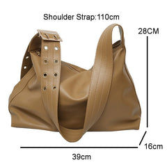 Vintage Bucket Bag Women Shoulder Bag Large Capacity PU Leather Crossbody Bag
