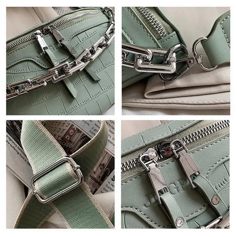Crocodile Waist Bag Thick Chain Shoulder Bag Female Belt Bag Fanny Pack