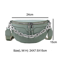Crocodile Waist Bag Thick Chain Shoulder Bag Female Belt Bag Fanny Pack