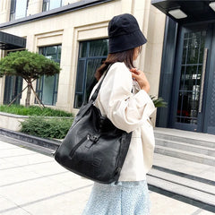 Retro Large Capacity Shoulder Bags PU Leather Motorcycle Bag
