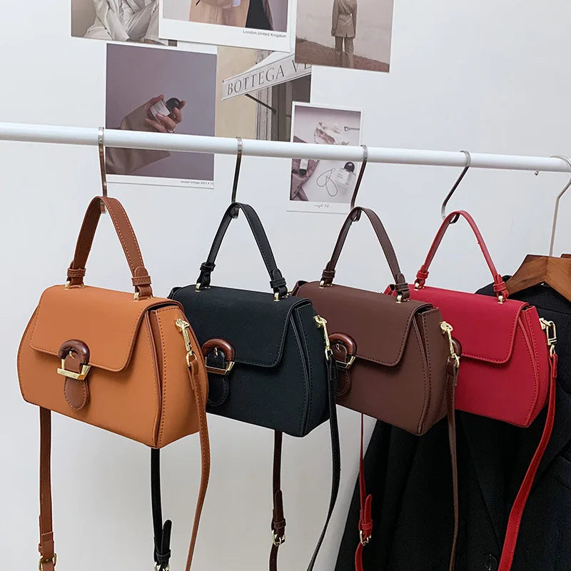 Vintage Crossbody Bag for Women PU Leather Ladies Handbag