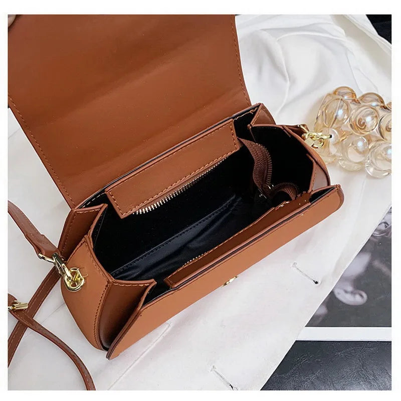 Vintage Crossbody Bag for Women PU Leather Ladies Handbag