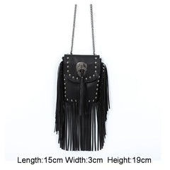 Women's Rivet Tassel Crossbody Bag Messenger Bag