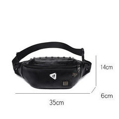 Vintage Women Waist Bags Unisex Fanny Pack Skull Rivet Waist Pack