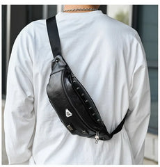 Vintage Women Waist Bags Unisex Fanny Pack Skull Rivet Waist Pack