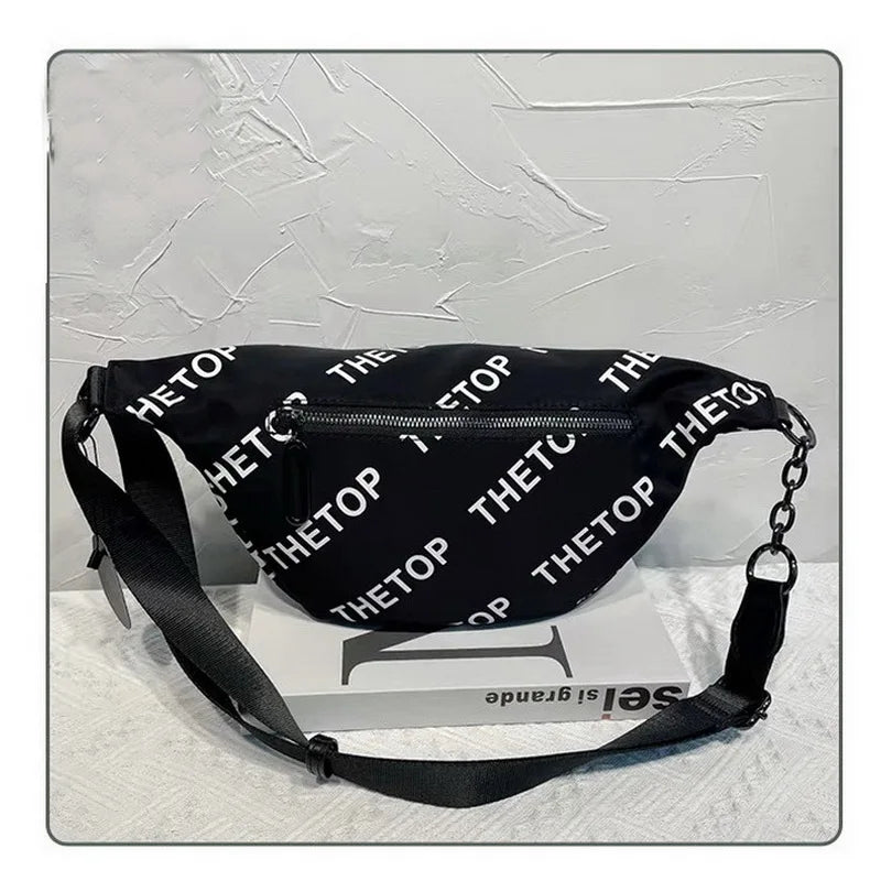 Waterproof Nylon Women Crossbody Bag Letter Print Female Chest Bags
