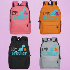 Dino Big Sis Lil Bro School Bags Family Backpack Kids