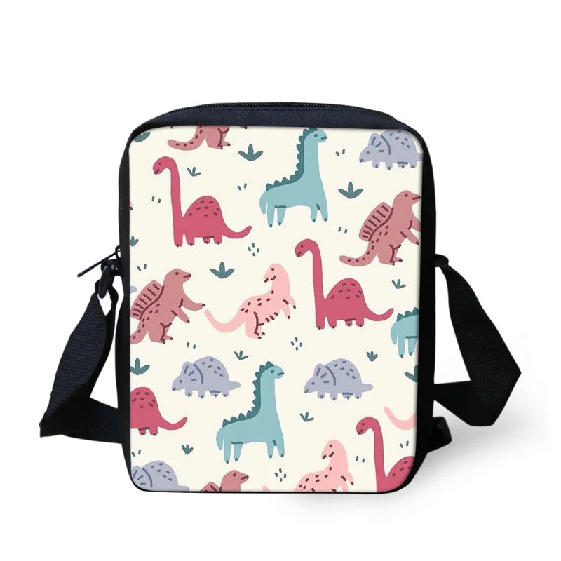 Dinosaur Child Shoulder School Square Messenger Bag Animal Kids Crossbody