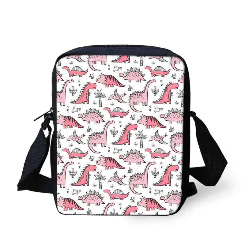 Dinosaur Child Shoulder School Square Messenger Bag Animal Kids Crossbody