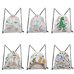 Dinosaur Printed Mini Backpacks Drawstring Bag
