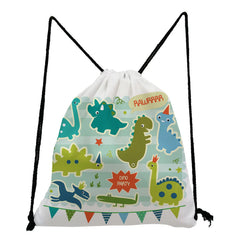 Dinosaur Printed Mini Backpacks Drawstring Bag