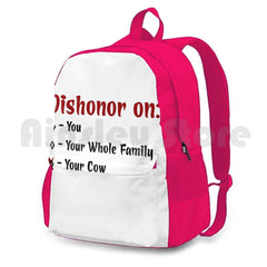 Funny Outdoor Hiking Backpack Waterproof Camping Travel Dishonor Cow