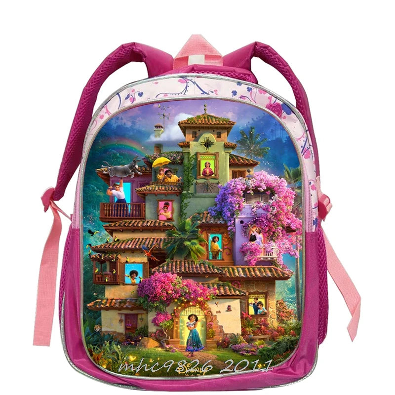 Pink Cartoon Baby Girls Schoolbag For Kindergarten Encanto Waterproof