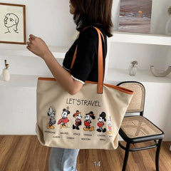 Large Capacity Canvas Tote Female Shoulder Bag Fabric Cotton Cloth Reusable