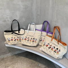 Large Capacity Canvas Tote Female Shoulder Bag Fabric Cotton Cloth Reusable