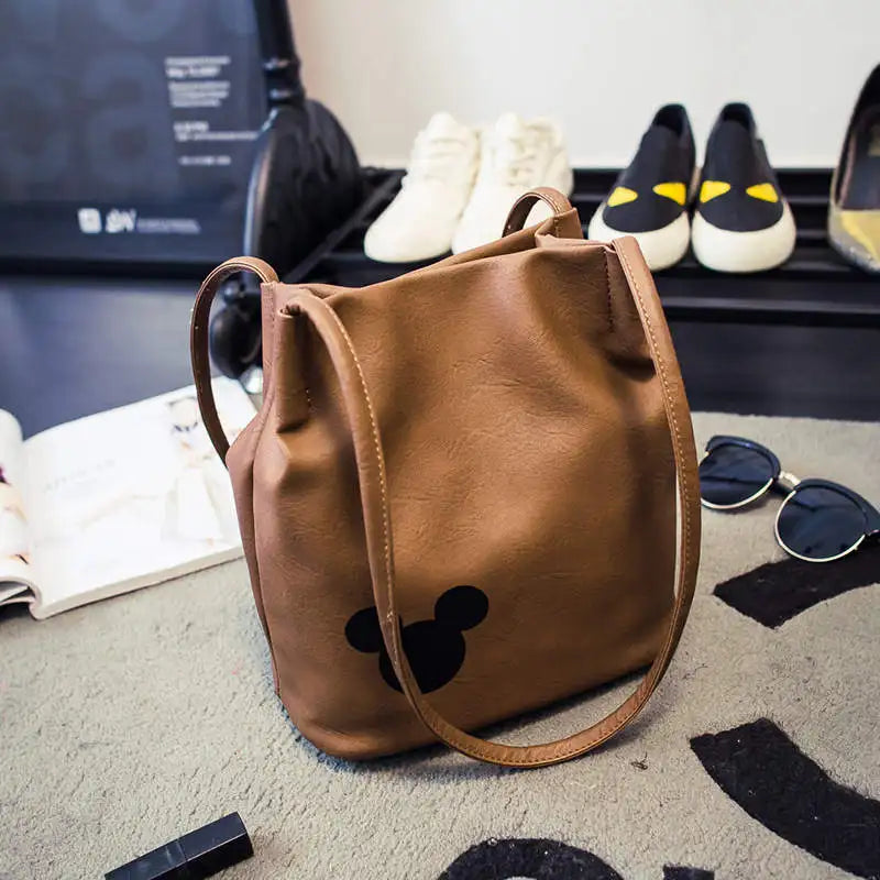 Mickey Mouse Cartoon Shoulder Bag PU Satchel