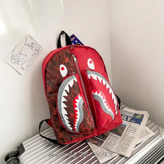 Shark Printing Backpack Waterproof Student Schoolbag