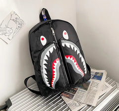 Shark Printing Backpack Waterproof Student Schoolbag