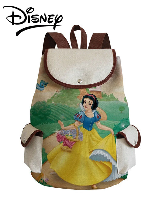 Princess Printed Backpack Sweet Snow Casual Book Bag Large Capacity