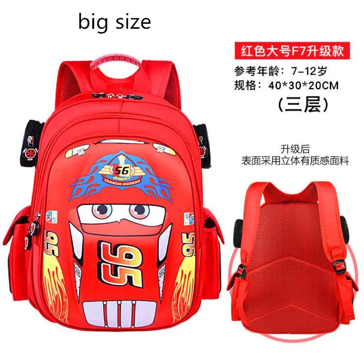 Kids Car Cartoon Backpack for Boys and Girls, Ages 3-12