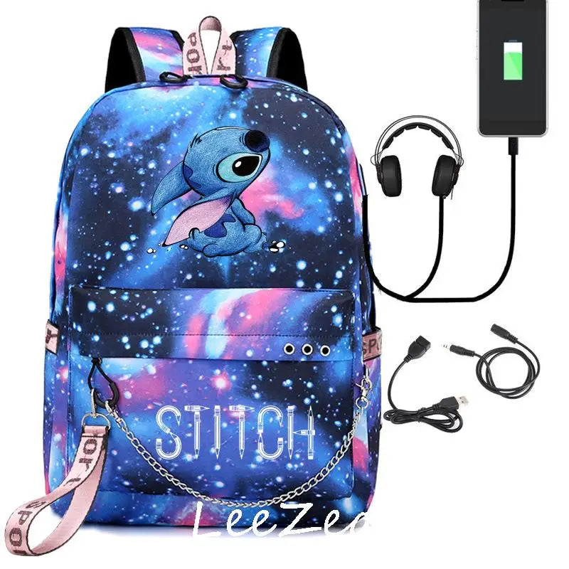 Stitch Backpack Travel Book Boys Girls School Bags Casual Backpack