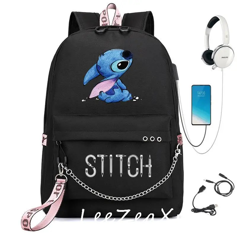 Stitch Backpack Travel Book Boys Girls School Bags Casual Backpack