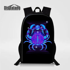 Women Backpack Cancer School Bag Girls Star Signs Print Bag
